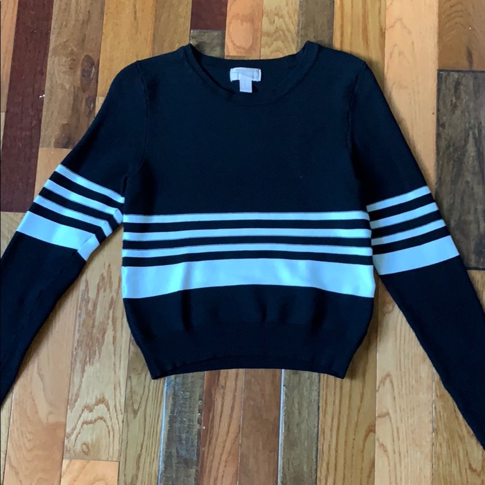 Black and white tripped sweater